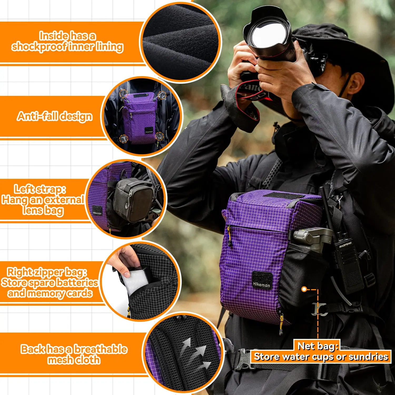 Funda táctica impermeable para cámara con correa desmontable - imagen 4