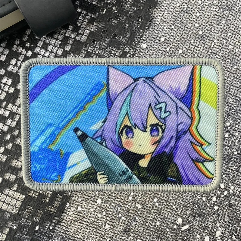 Parche con insignia de moral de Chica de Anime con letra Z, parches militares tácticos de 120 segundos, brazalete con gancho y bucle, accesorios para mochila, pegatinas - imagen 4