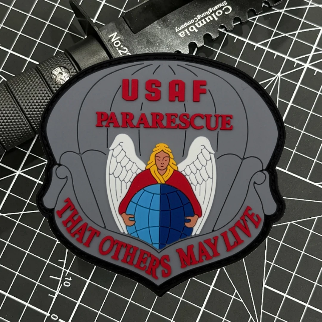 Emblema de PARARESCUE USAF, parche de gancho y bucle de PVC 3D, brazalete táctico de Arcángel Michael, insignia de moral militar, pegatinas para mochila - imagen 2