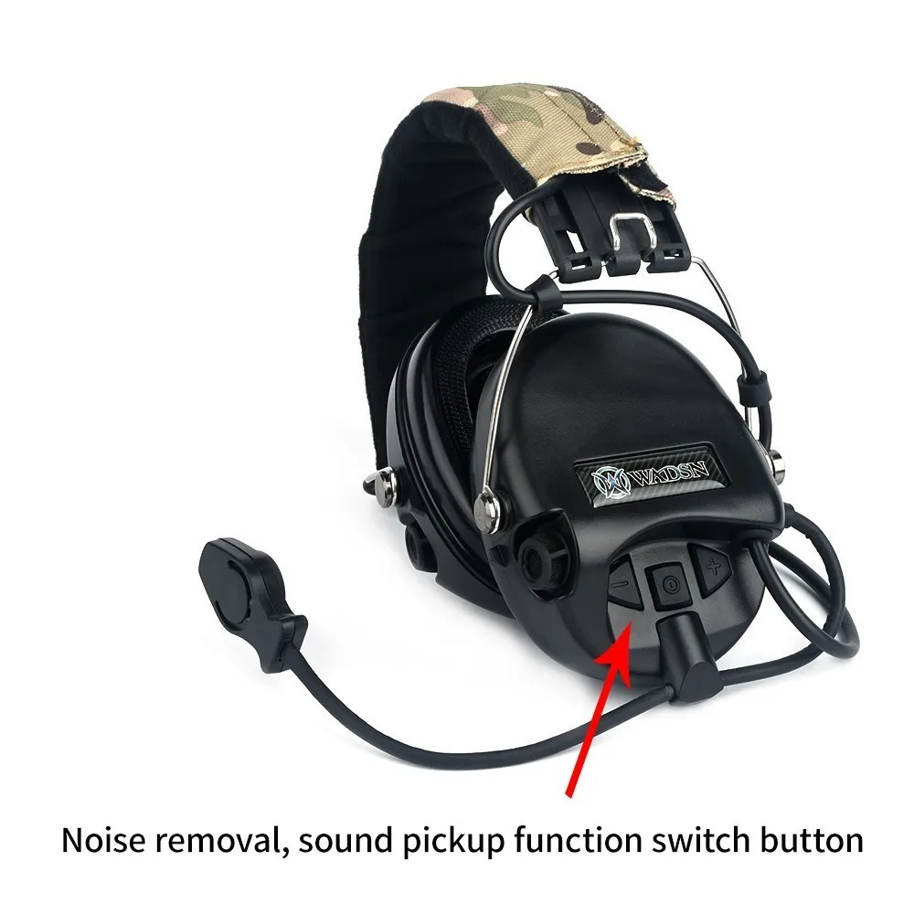 Wadsn juego de cabezales tácticos Sordin MSA, auriculares de recogida de reducción activa de ruido con U94 PTT para Baofeng, tiro de caza al aire libre - imagen 5