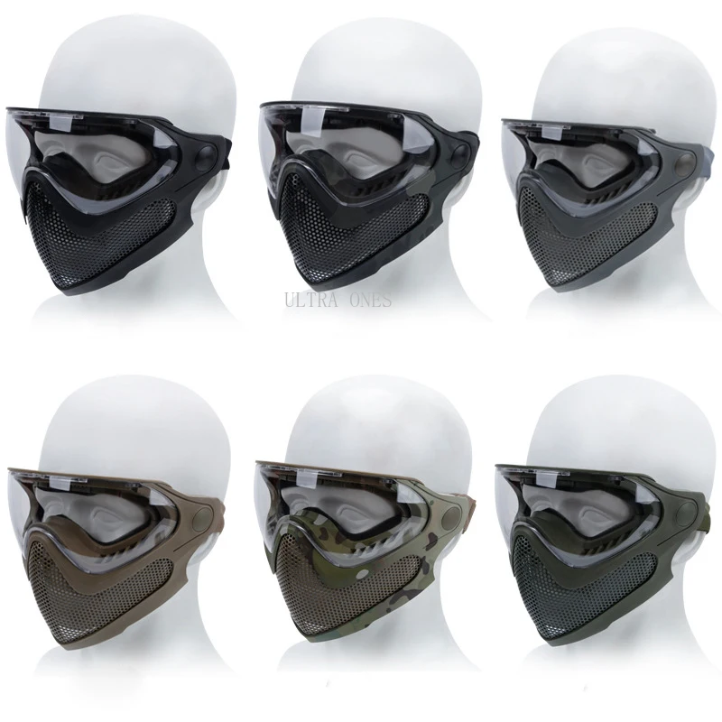 Máscara táctica Airsoft de cara completa Paintball Cs resistencia al impacto gafas protección caza combate casco máscaras - imagen 5