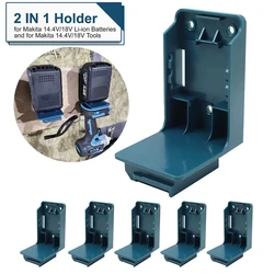 Soporte de montaje de batería para herramientas eléctricas, 5 uds., 2 en 1, soporte DIY para herramientas de batería Makita, soporte de estante de almacenamiento