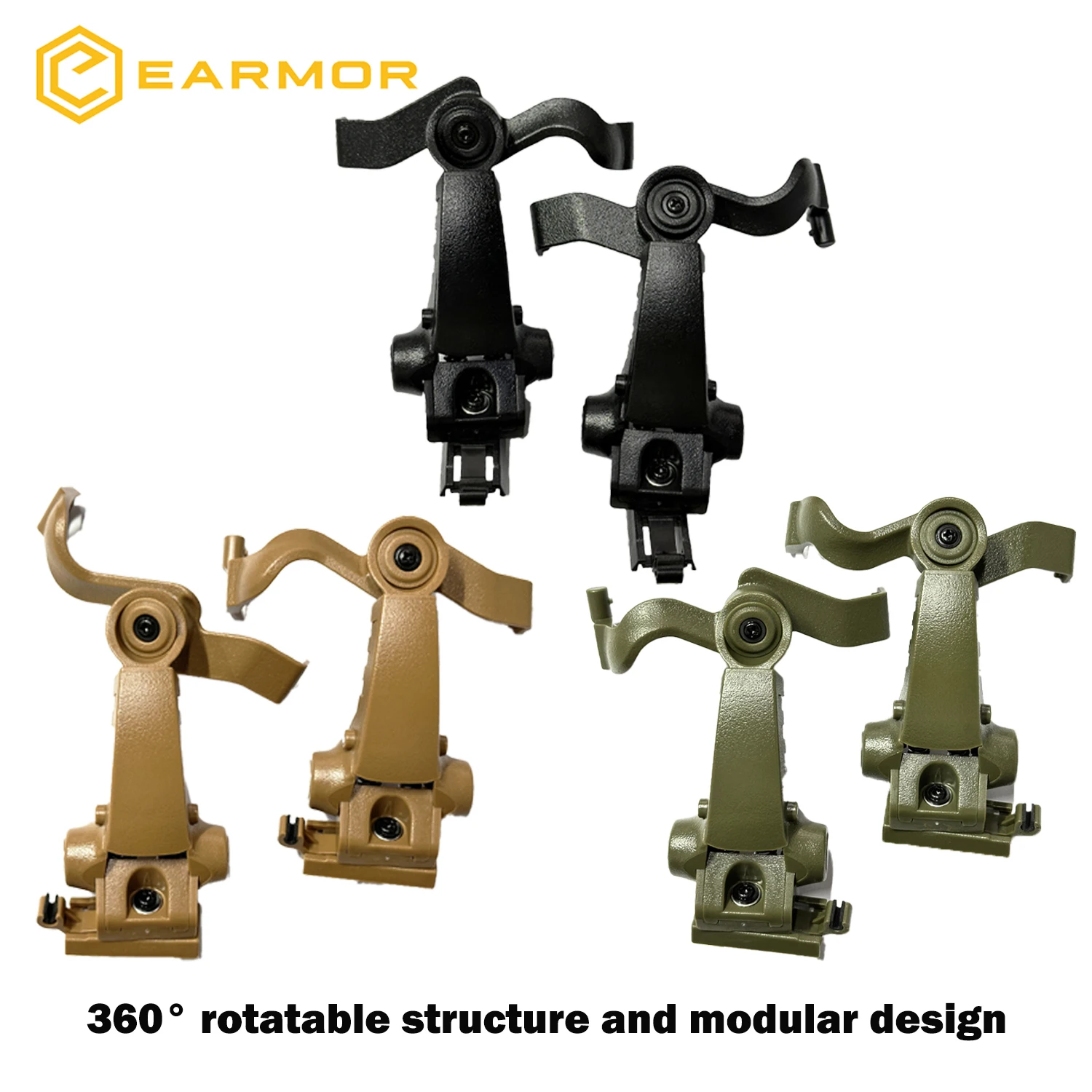 Auriculares tácticos M16C para caza y tiro, Kit de fijación de adaptador de rieles para casco de arco para auriculares M31 / M32 / M32H / M31H - imagen 4