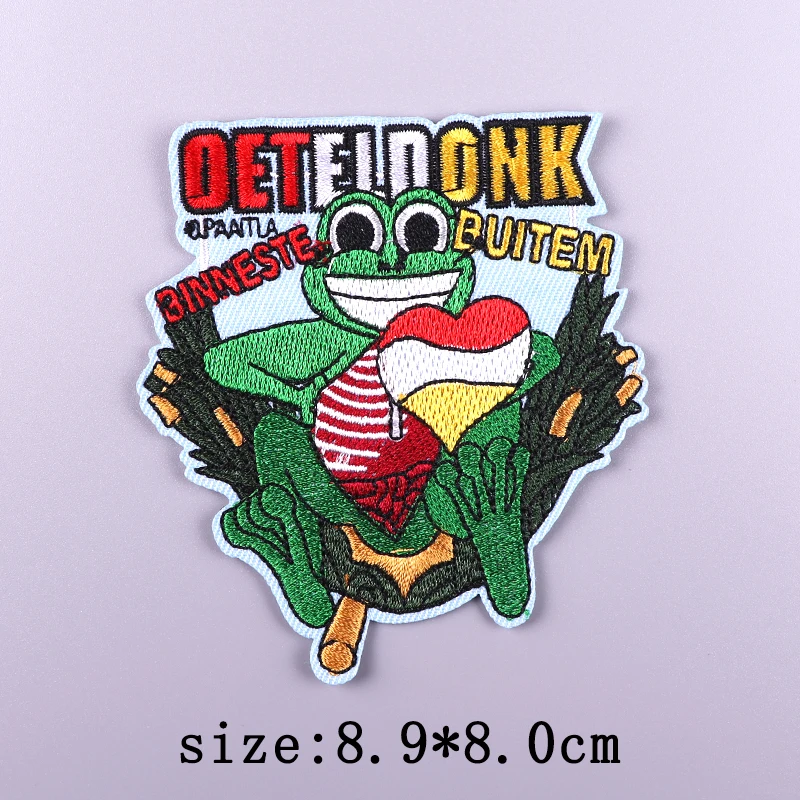 Parche bordado con emblema de Carnaval holandés Eindhoven Oeteldonk, parches para planchar para ropa, Carnaval de rana para insignia de parche de Países Bajos - imagen 5