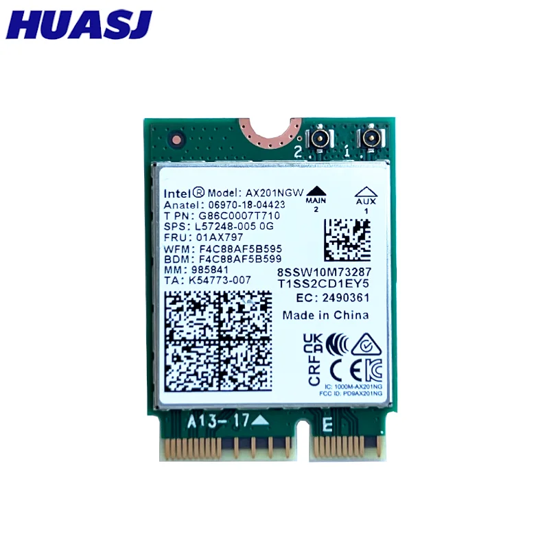 Wi-Fi inalámbrico de doble banda de 2400Mbps 6 Intel AX201 para Bluetooth 5,0 NGFF Key E CNVio 2 tarjeta Wifi AX201NGW 2,4 Ghz/5Ghz 802.11ac/ax - imagen 3