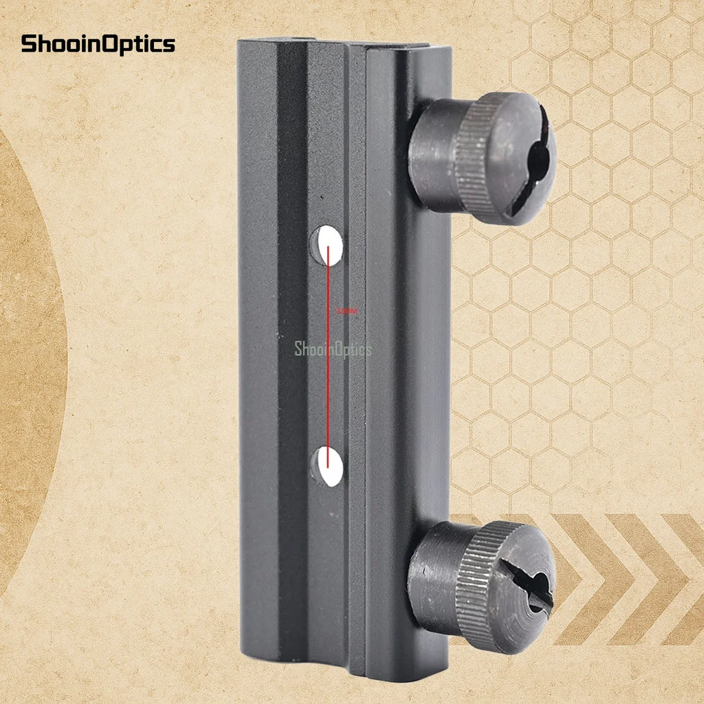 Shooin Optics Prism Scope Base Picatinny 20mm Rail Mount Solid Aluminum Hole Spacing 32mm - imagen 4