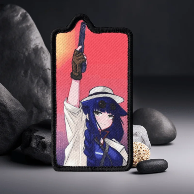 Parche táctico con estampado de Chica de Anime, insignia de moral con gancho y bucle, pegatinas decorativas para mochila al aire libre, parches para brazalete para ropa - imagen 2