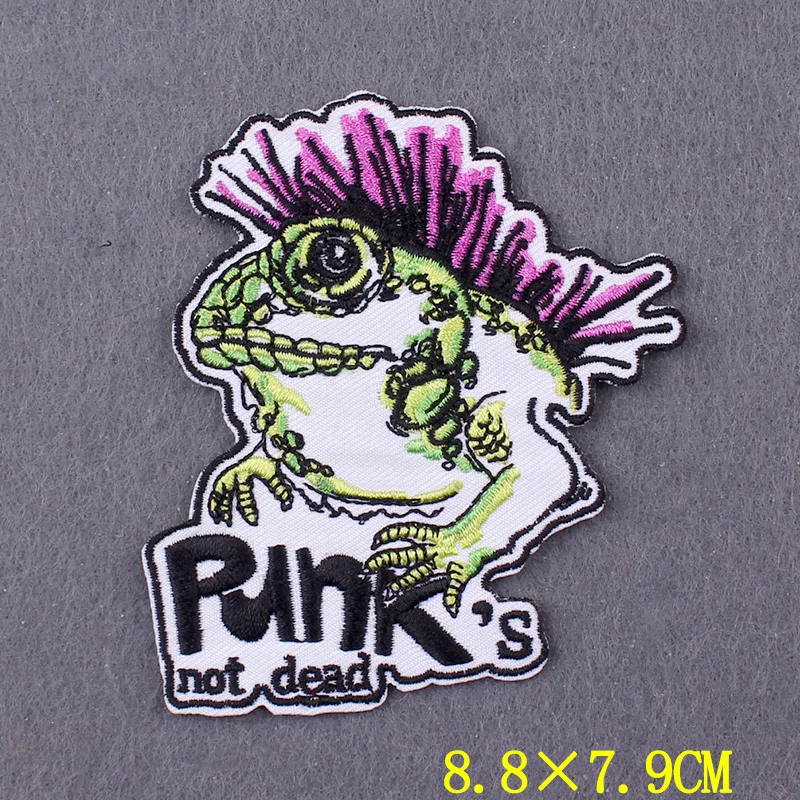 Parche de Animal Hippie Punk para planchar en la ropa, parches termoadhesivos, bordado de calavera DIY, insignias en la mochila - imagen 3