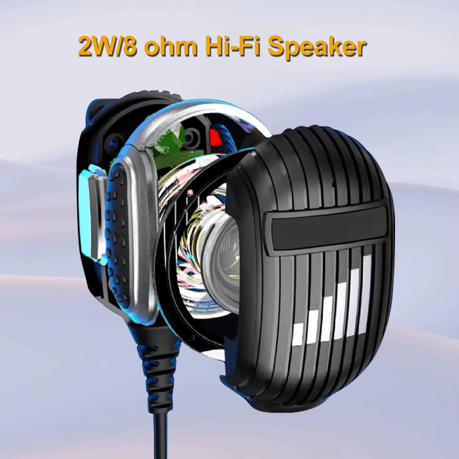 Micrófono para walkie talkie ANYSECU con altavoz y PTT - imagen 3