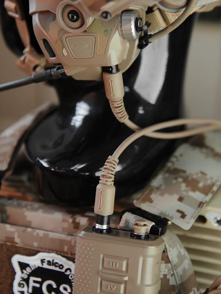 Cable de conexión PTT para auriculares conector Dual AMP táctico - imagen 3