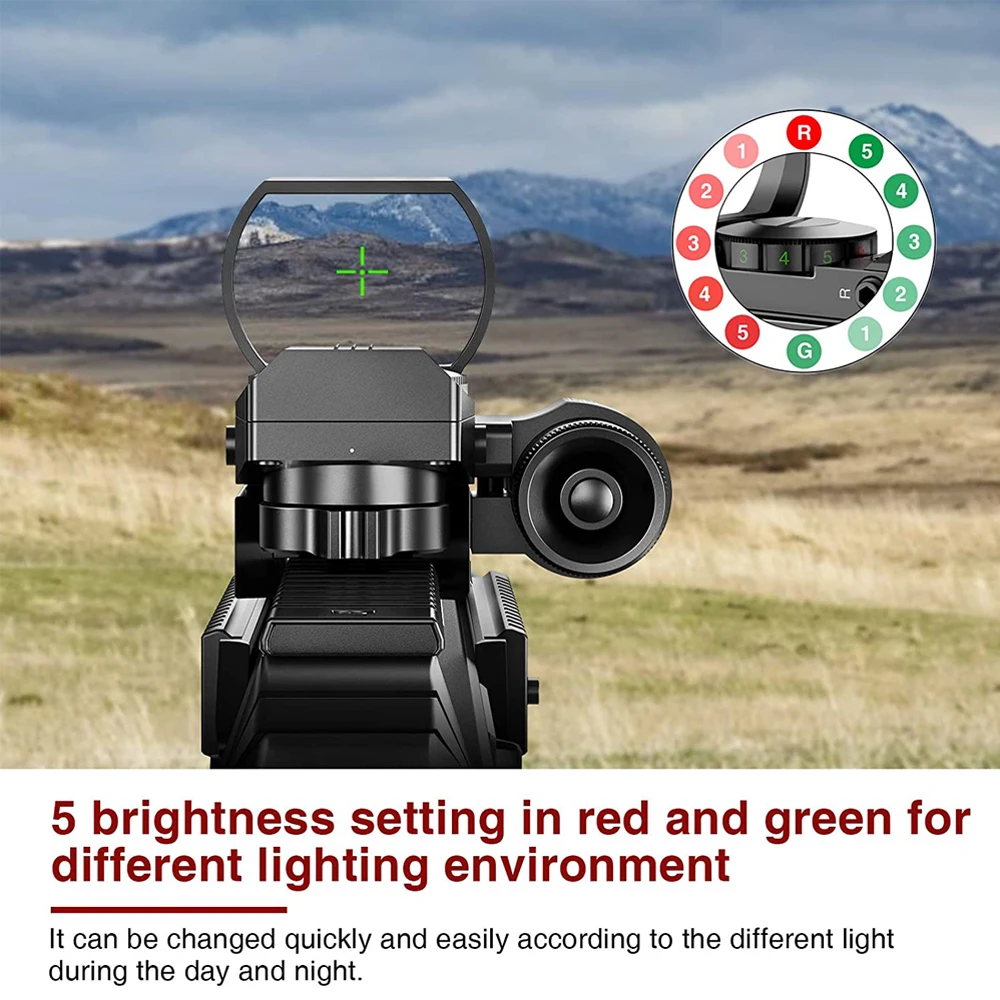 Mira réflex táctica punto rojo verde con láser integrado para caza - imagen 4