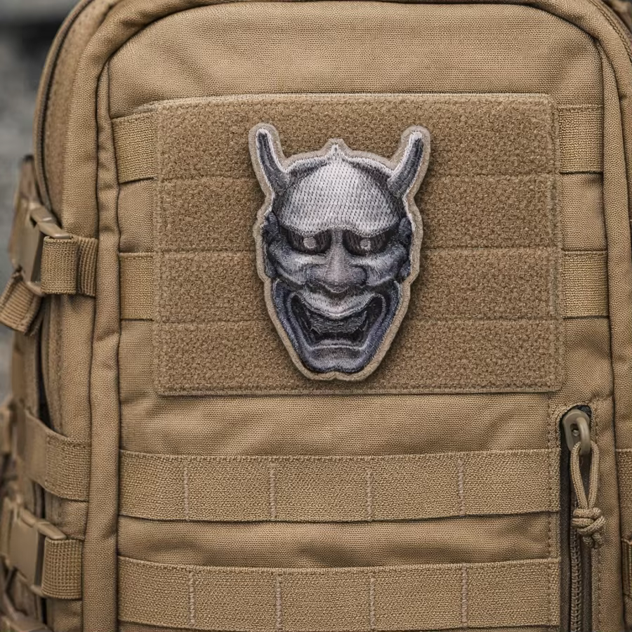 Prajna Japan Hannya Mask Warrior Parche militar para chalecos - imagen 4
