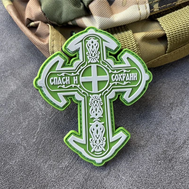 Parche de PVC 3D "Bless You" para ropa, insignia de moral táctica, parche militar con gancho, pegatinas para mochila - imagen 4