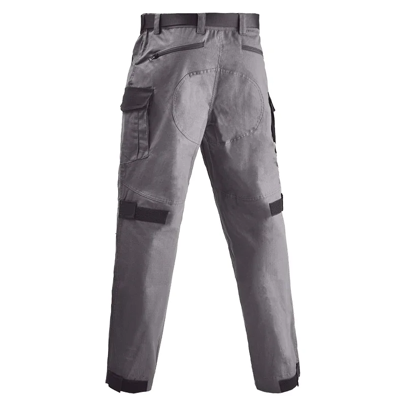 Pantalones Cargo tácticos para hombre, ropa de trabajo impermeable con múltiples bolsillos, uniforme gris, Paintball, Airsoft, resistente al desgaste - imagen 3