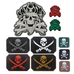 Capitán Jack Parche moral táctico PVC cráneo fosforescente