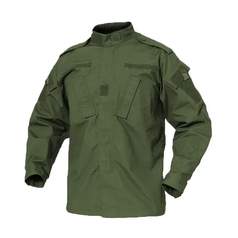 Conjuntos de uniformes tácticos para hombre, traje de camuflaje, camisa de entrenamiento de caza al aire libre, pantalón, Tops, pantalones Cargo de servicio, Olive Drab - imagen 4