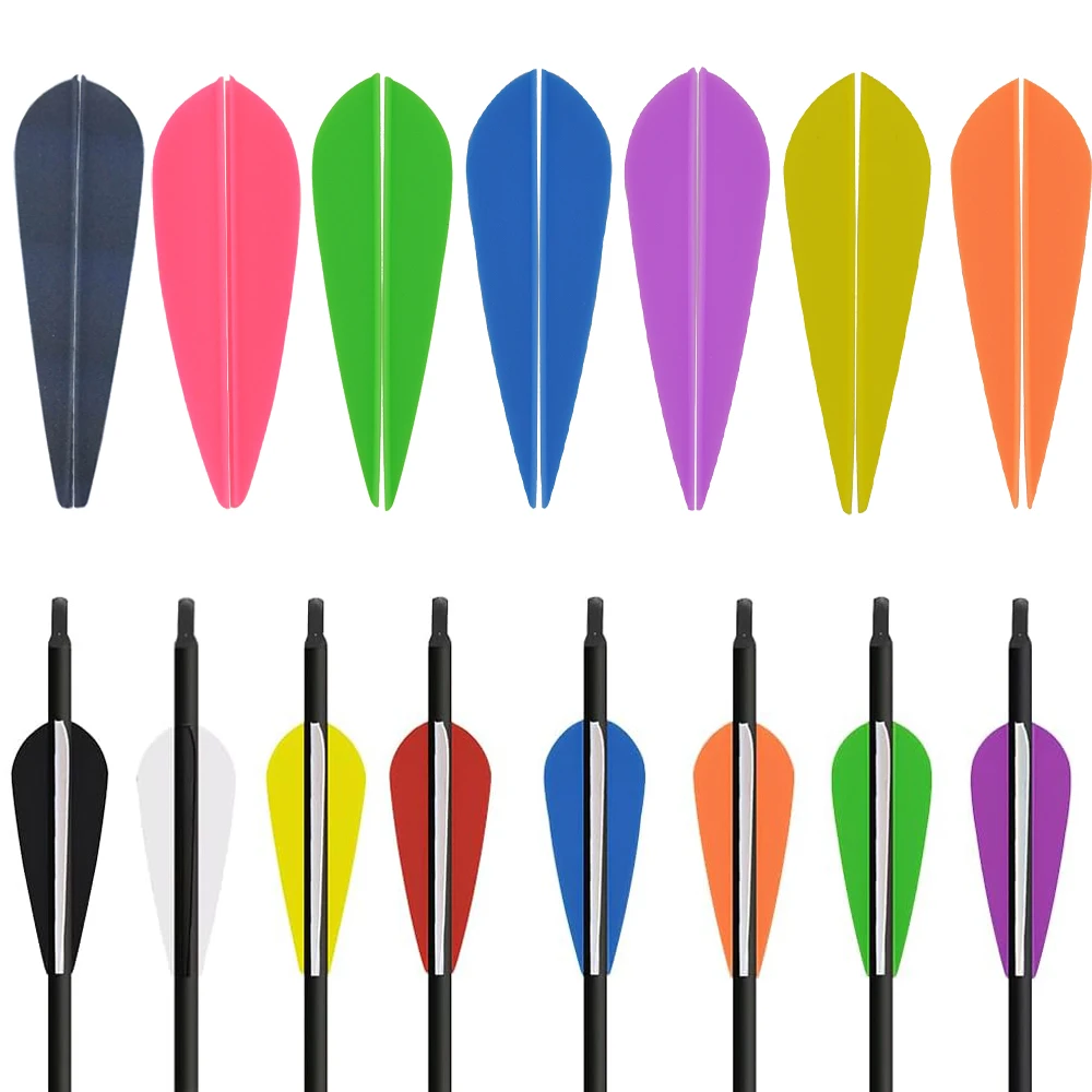 50 Uds plumas de flecha paletas de goma de 3 pulgadas DIY eje de tiro con arco para arco al aire libre caza accesorios de entrenamiento de tiro - imagen 2