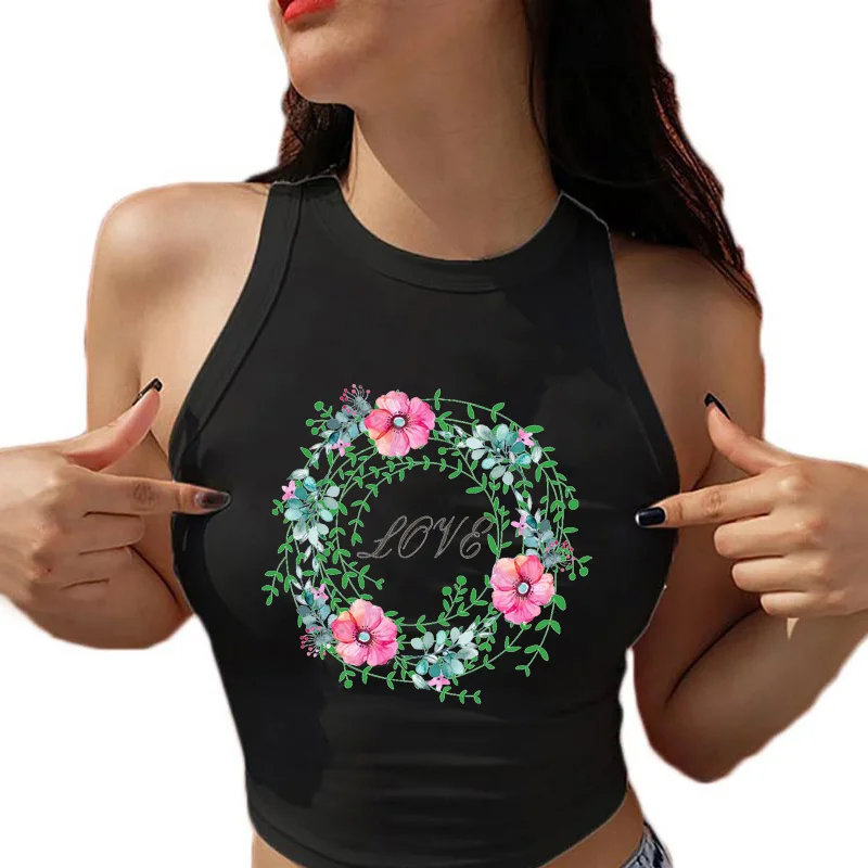 Pegatina térmica de transferencia de calor de flores a la moda para camiseta, parches lavables DIY para ropa, transferencia de hierro para sudaderas con capucha, decoración de bolso - imagen 4