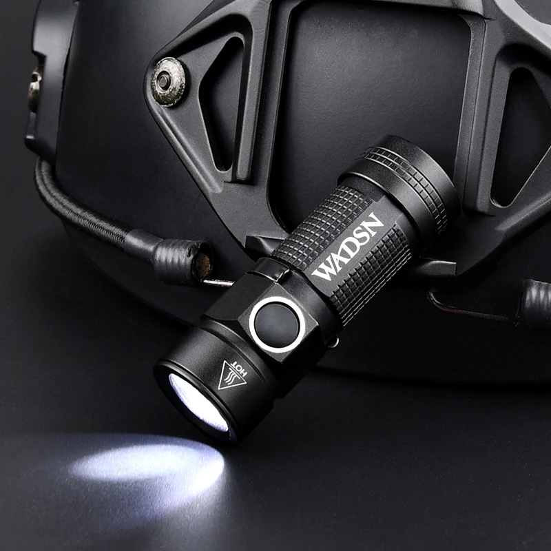 WADSN casco táctico con luz estroboscópica para caza, linterna de explorador, luz de explorador con soporte de abrazadera para sombrero, montaje de riel Picatinny de 20mm - imagen 5