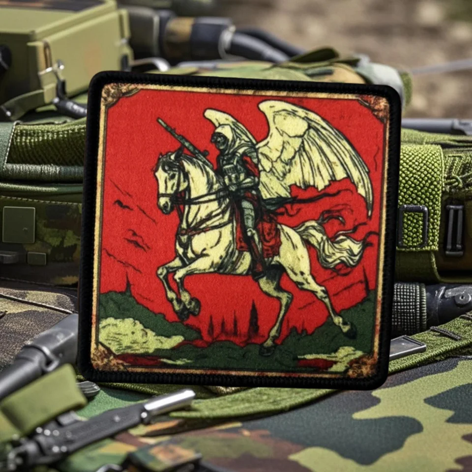 Parche estampado de jinete del Apocalipsis, insignia de moral táctica de soldado, emblema, parche de gancho y bucle, brazalete del ejército militar, pegatinas para mochila - imagen 2