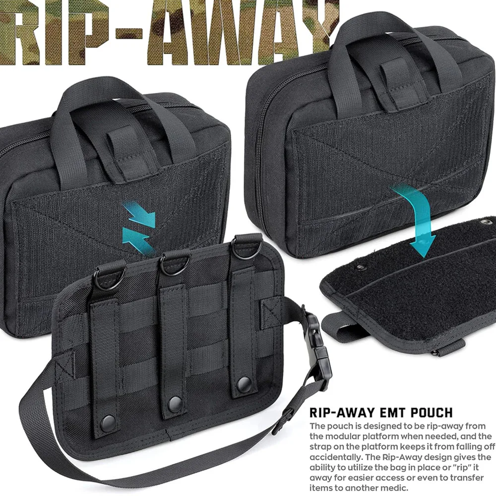 Bolsa médica Molle para exteriores, organizador de bolsa EDC, botiquín de primeros auxilios, riñonera IFAK EMT de gran capacidad para caza, Camping y viajes - imagen 2