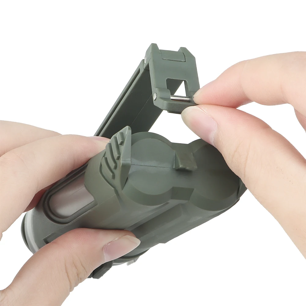 Caja de almacenamiento de batería táctica para 18650 CR123 pilas AA/AAA, soporte de agujero único/doble, estuche de herramientas de caza, bolsa impermeable - imagen 4