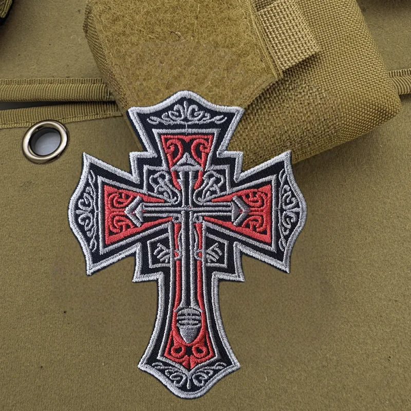 Parche bordado "Knights Templlar", chaleco táctico, insignia de moral con gancho y bucle, pegatina decorativa para mochila, parches para brazalete para ropa - imagen 5