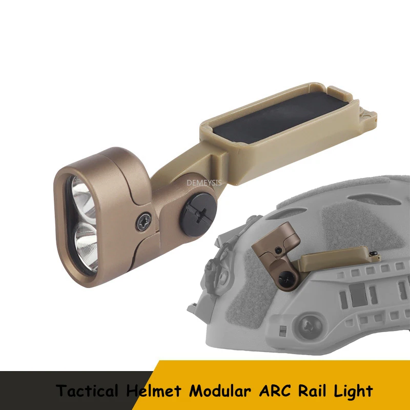 Lámpara para cascos Airsoft, luz de riel de arco integrada Modular LED/IR, lámpara de iluminación para casco táctico de 2 modos para riel de arco Modular