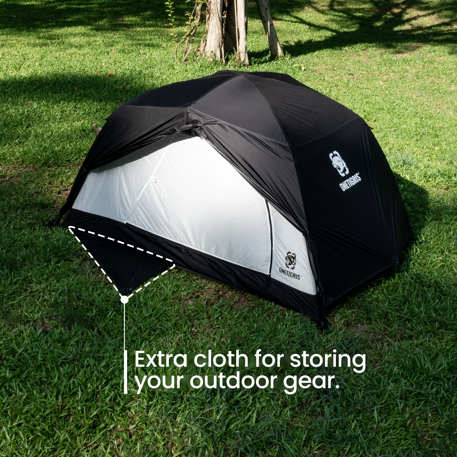 OneTigris-huellas de tienda de campaña al aire libre, cubierta de suelo impermeable, lona, Sábana, alfombrilla de alta calidad para senderismo, 120x200cm - imagen 3