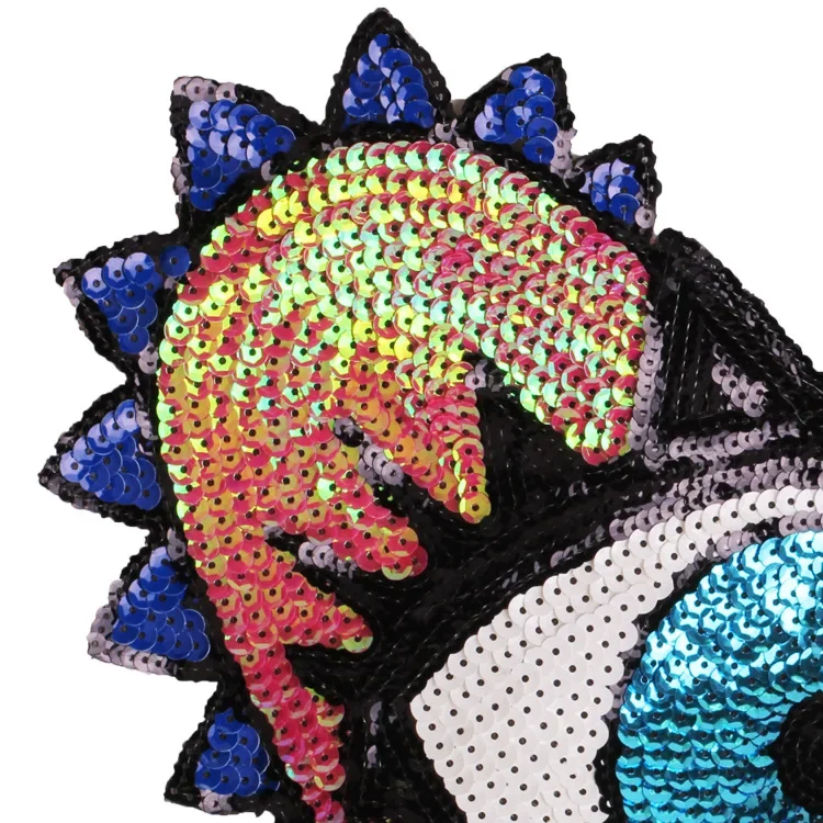 Parches de lentejuelas grandes con bordado de ojo de corazón, insignias termoadhesivas para planchar, adornos de mezclilla - imagen 3