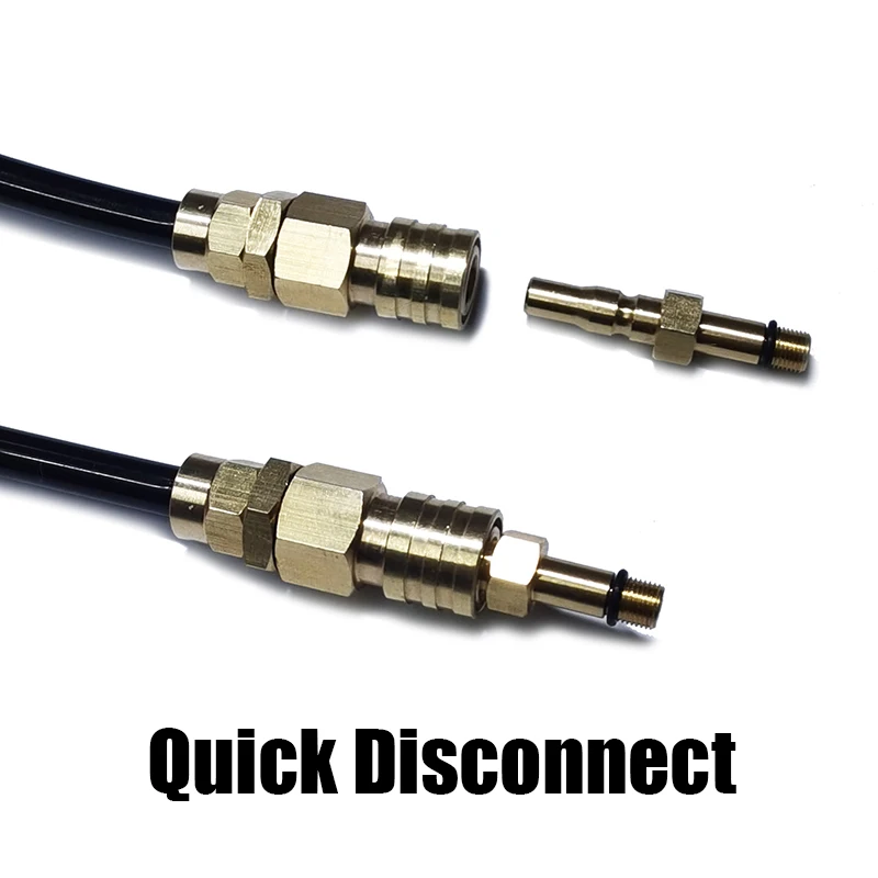 Juego de adaptadores de aire HPA, recipientes de Gas verde con manguera de bobina, desconexión rápida, nuevo - imagen 5