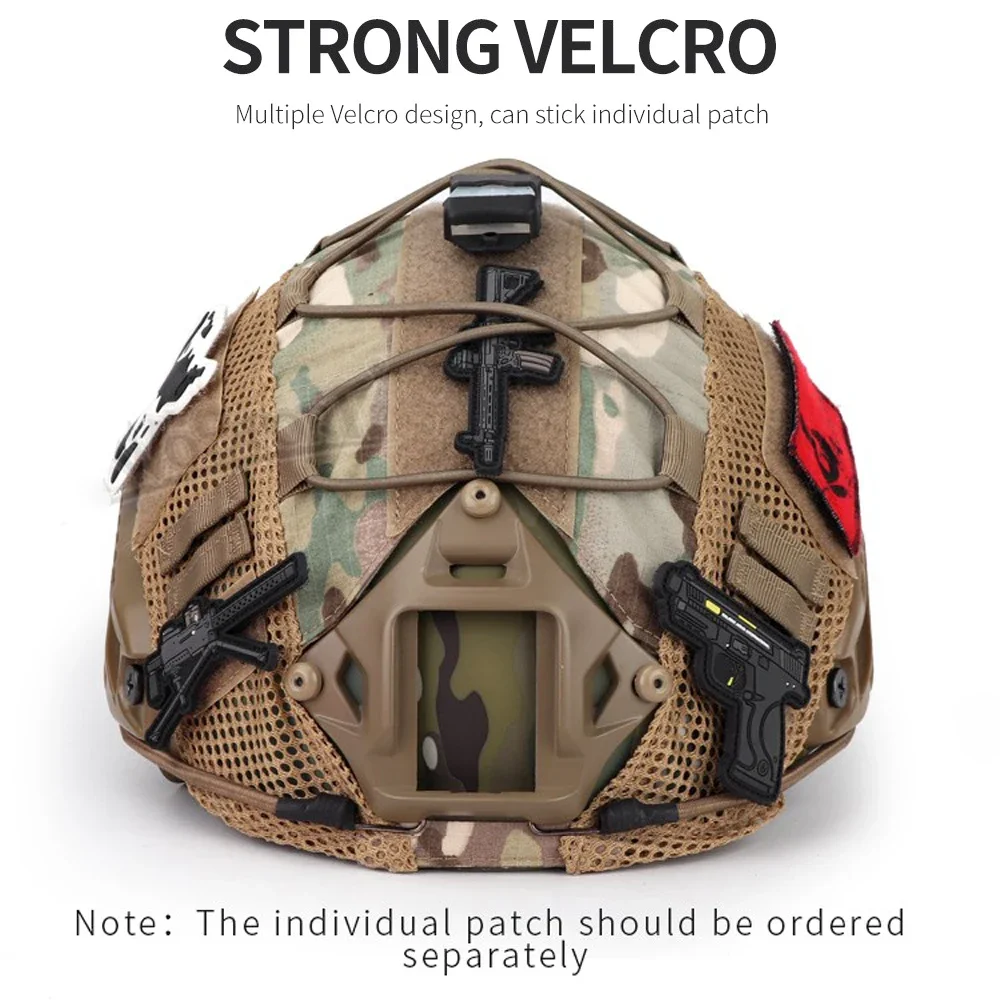 Funda táctica para casco Fast MH PJ BJ OPS-Core, funda para casco militar del ejército de Paintball Airsoft con cordón elástico - imagen 4