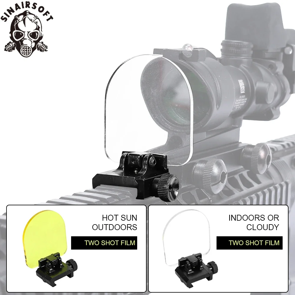 Soporte de alcance abatible táctico, cubierta protectora de lente transparente a prueba de balas, mira telescópica Airsoft, accesorios de mira de punto rojo para caza