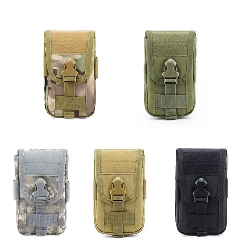 Bolsa para teléfono Molle para hombre, billetera táctica de doble capa para exteriores, riñonera, accesorio EDC, cinturón, riñonera Molle para caza - imagen 3