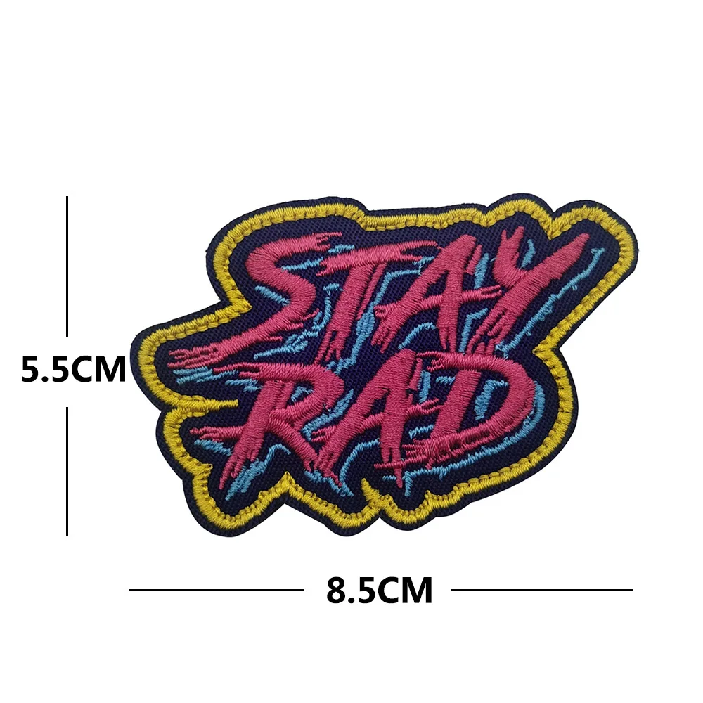 Stay Rad-parches bordados de playa con paisaje costero, insignia de brazalete táctico de coco, pegatina de tela para bolsa de ropa - imagen 4