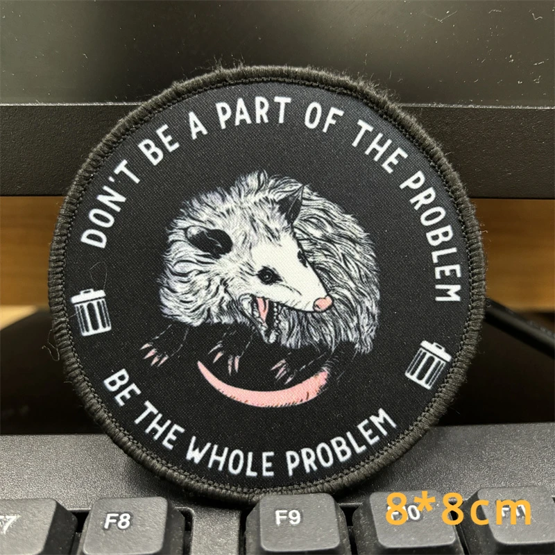 Parche bordado táctico koala lobo ratón con velcro para mochila - imagen 5