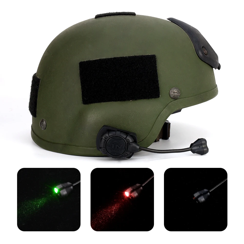 NE Airsoft-lámpara de casco láser IR, luz verde y roja, carga Mpls, 2 modos, linterna de casco militar rápida, lámpara de supervivencia al aire libre - imagen 3