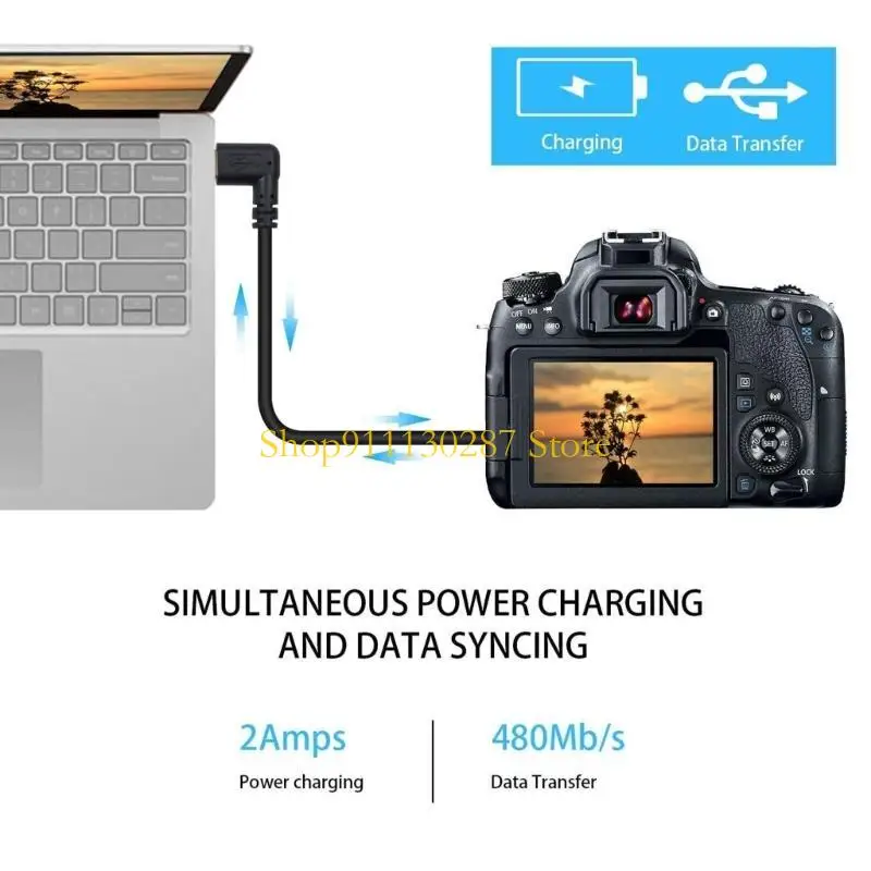 Cable convertidor J1HC Mini USB a tipo C USB 3.1 90 grados para conectar y cargar cámaras - imagen 5