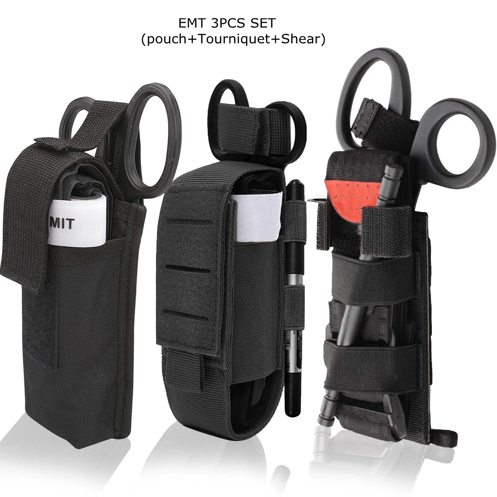 Kit médico táctico, bolsa de torniquete Molle con torniquete y tijeras, bolsa Ifak para exteriores, bolsa para tijeras con torniquetes y tijeras - imagen 2