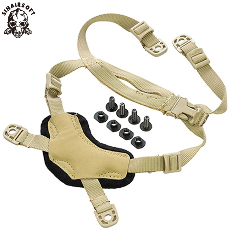 Casco táctico con suspensión General, correa ajustable en forma de X, accesorio para casco para caza, tiro, escalada y combate