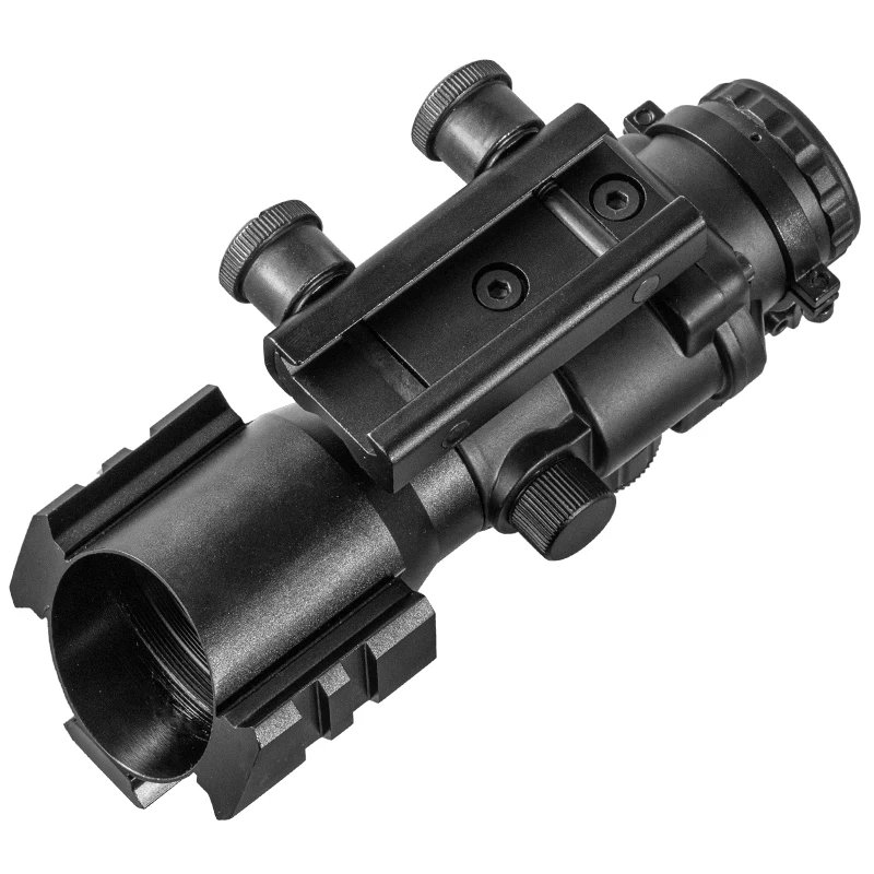 Mira telescópica de punto rojo 4x32, riel superior de 20mm, óptica de cola de milano, mira táctica para pistola de caza, Rifle, lupa Airsoft - imagen 5