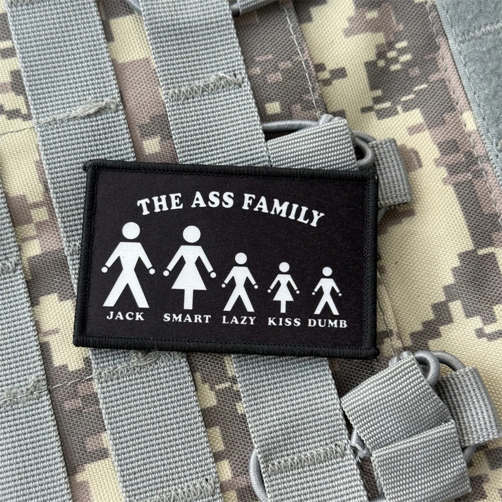 Parche de la familia, insignia de moral táctica, emblema del ejército militar, pegatina para mochila, parche impreso con gancho, parches Airsoft para ropa - imagen 3