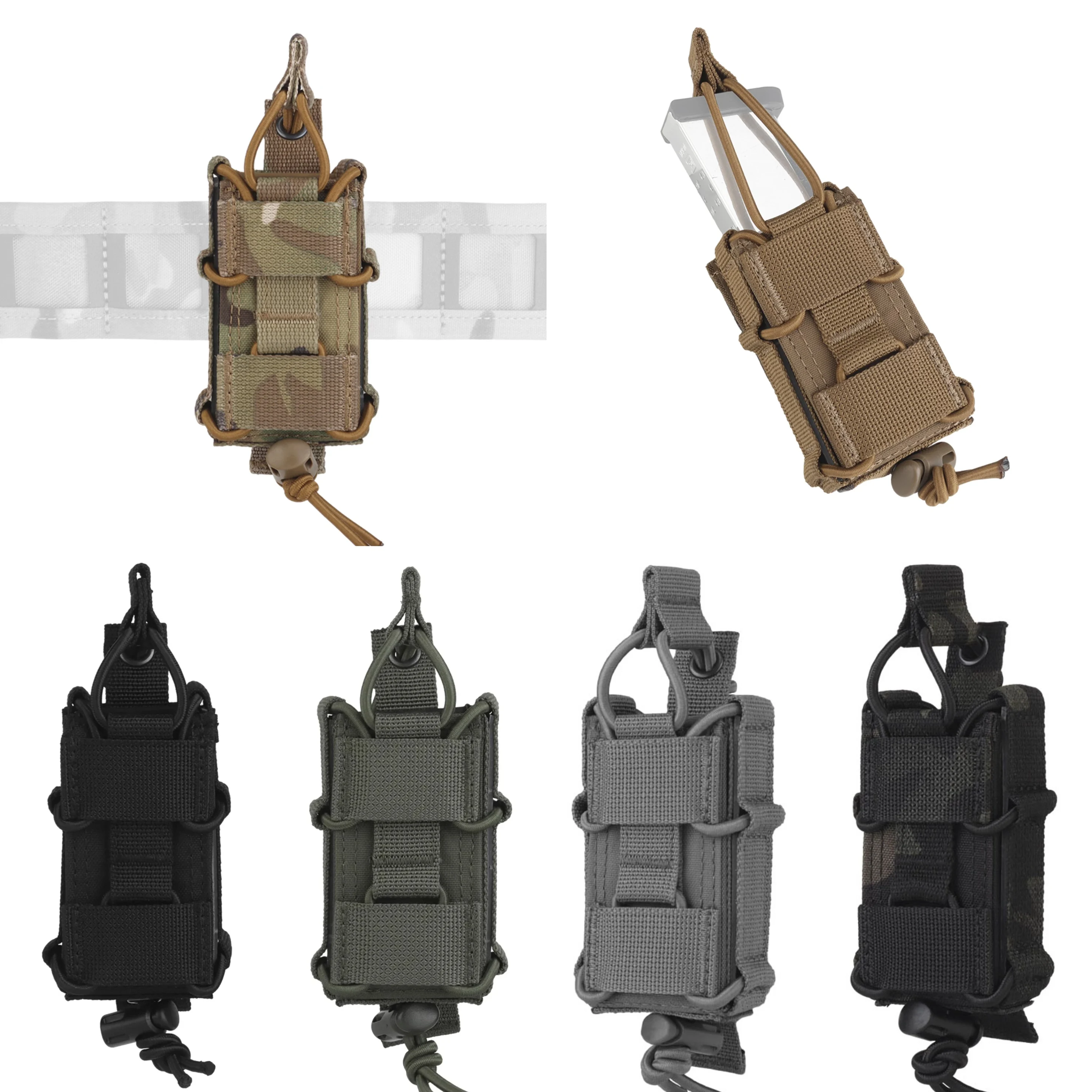 Funda táctica MOLLE para cargador de pistola con linterna - imagen 3