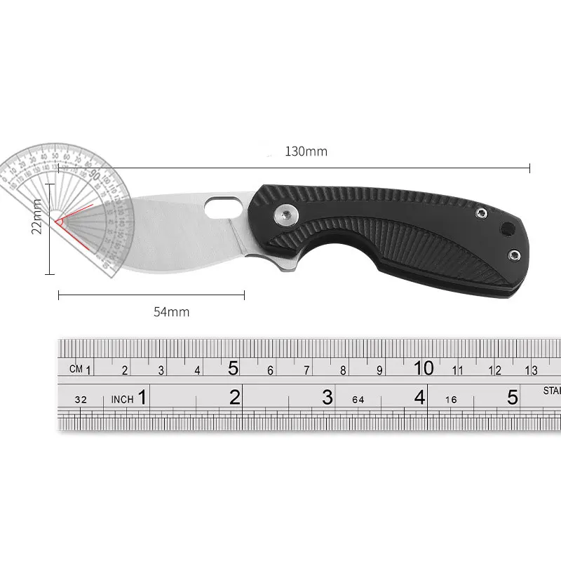 Cuchillo plegable Mini G10 para exteriores, navaja de bolsillo, portátil, de defensa, para acampar, llevar fruta - imagen 5