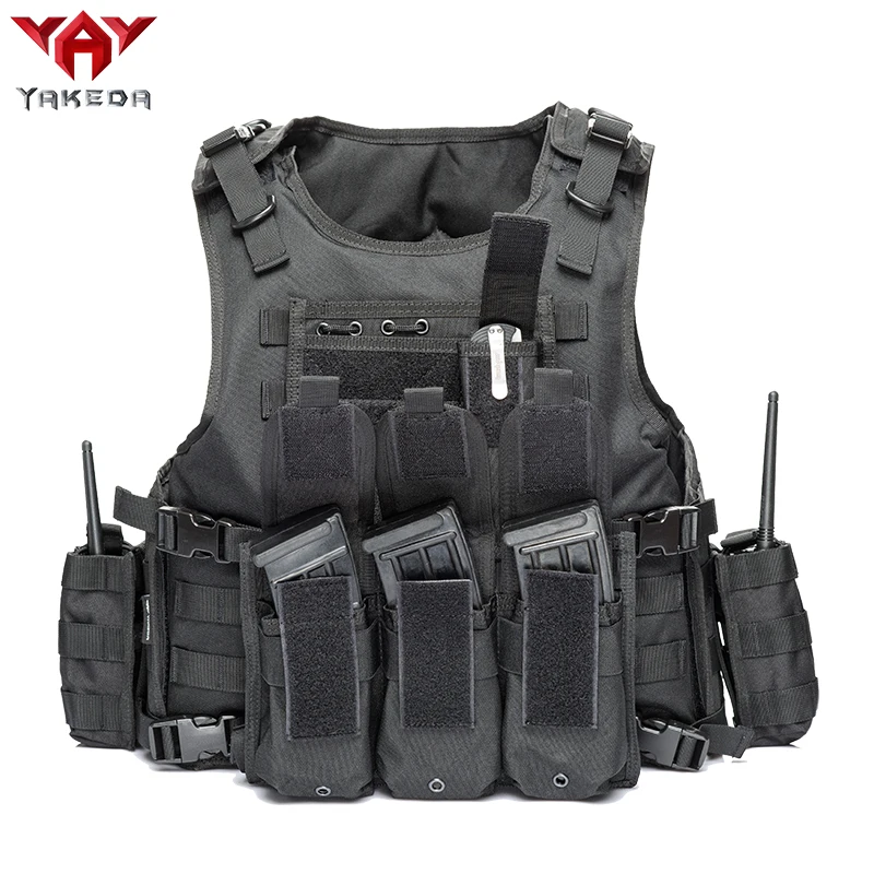YAKEDA Chaleco táctico Camuflaje Body Armor Ropa deportiva Caza Molle A prueba de balas Negro - imagen 3