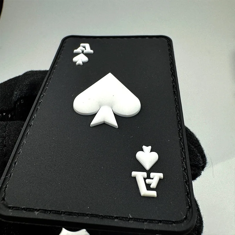 Parche táctico 3D As de Espadas Death Card - PVC con gancho resistente - imagen 5