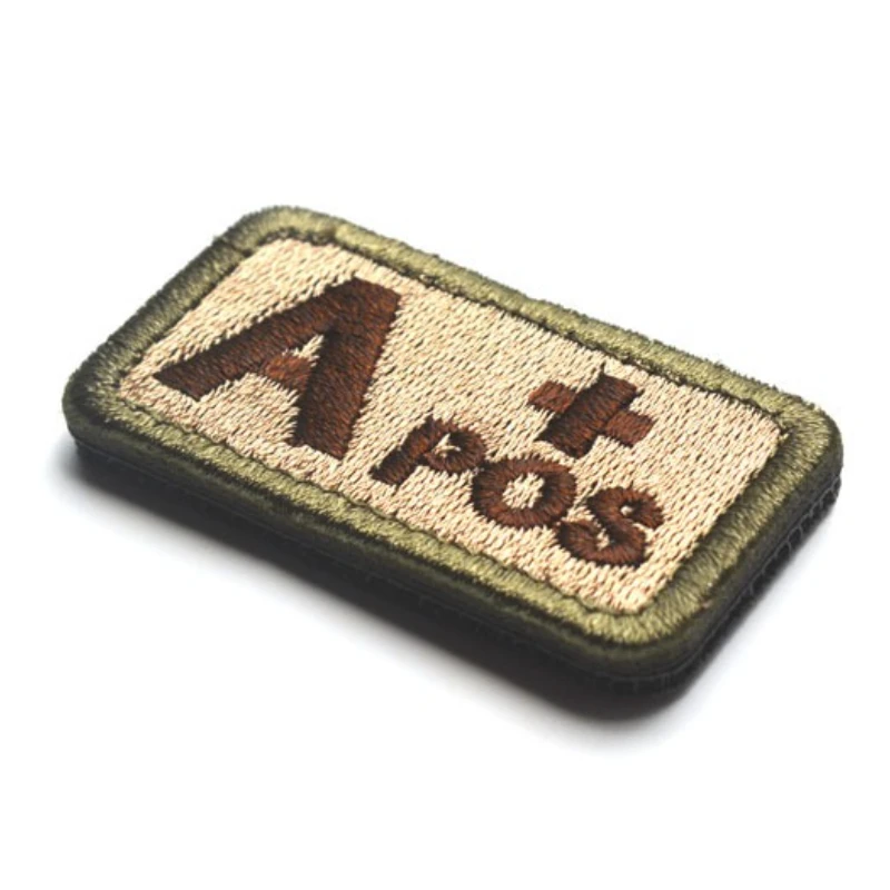 2,5*5 CM, A B AB O POS-NEG insignias tipo sangre apliques de tela bordado parches de gancho y bucle, parche táctico militar en mochila - imagen 5