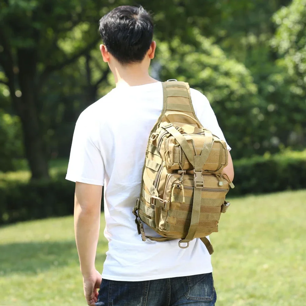 Bolso de hombro táctico para deportes al aire libre, mochila de pecho para viajes, senderismo, caza, Camping - imagen 5