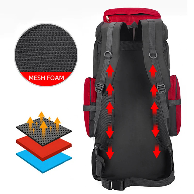 Mochila de acampada de 80L, bolso táctico impermeable para deportes al aire libre, senderismo, Trekking, montañismo, escalada - imagen 4