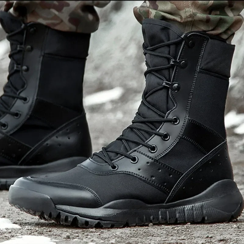 Botas de senderismo de malla transpirable para hombre y mujer, zapatos tácticos ligeros e impermeables para entrenamiento de escalada, senderismo al aire libre, Verano - imagen 3